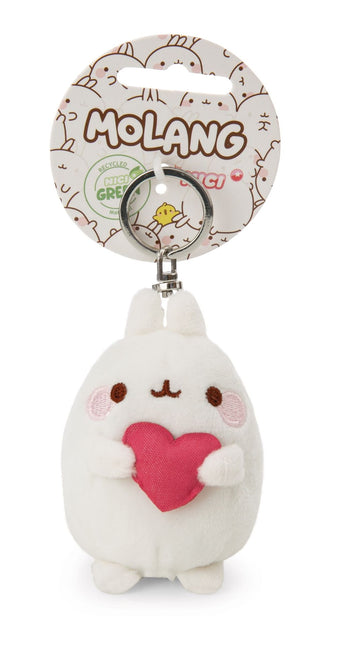 Molang keychain with heart - 8 cm