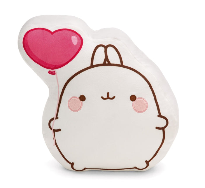 Molang cushion with haert shaped balloon - 35 cm