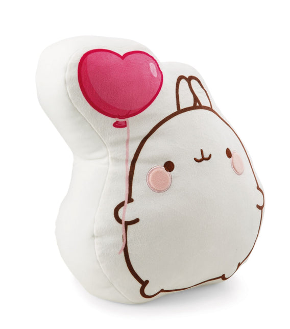 Molang cushion with haert shaped balloon - 35 cm