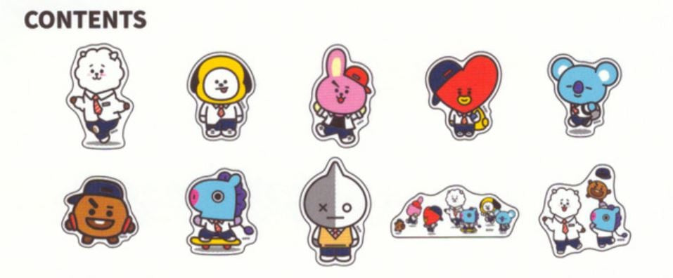 BT21 BT21 Deco Sticker Set - School