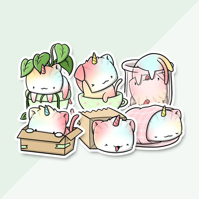 CutieSquad Stickerset - Cats in stuff (LIMITED!)