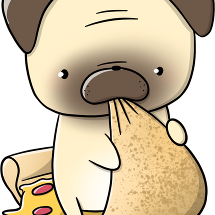 CutieSquad Stickerset - Pugs with food