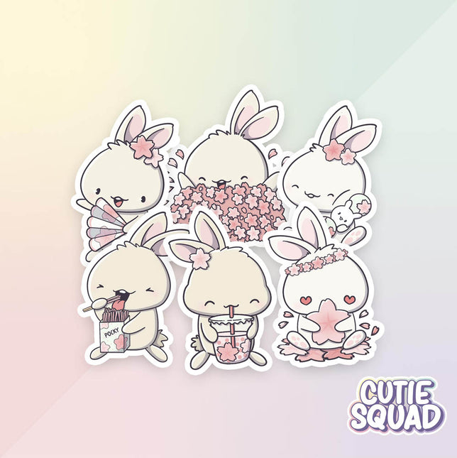 CutieSquad Stickerset - Sakura Bunnies