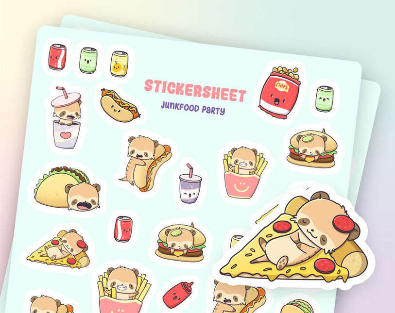 CutieSquad Stickervel - Junkfood Party