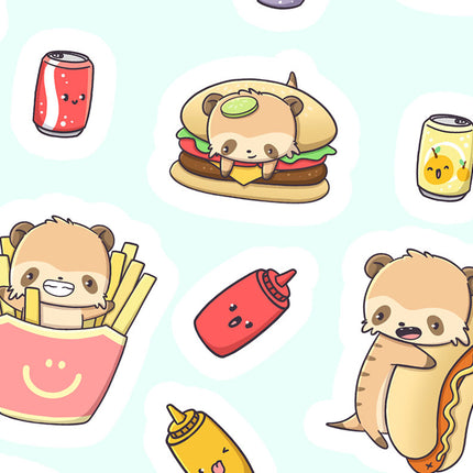 CutieSquad Stickervel - Junkfood Party