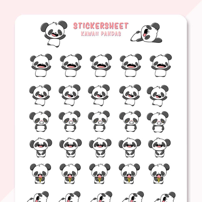 CutieSquad Stickervel - Kawaii Panda's