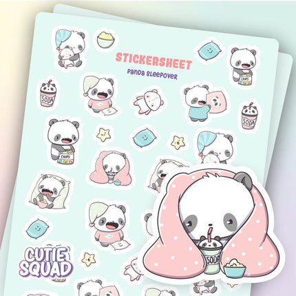 CutieSquad Stickervel - Panda Sleepover