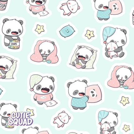 CutieSquad Stickervel - Panda Sleepover