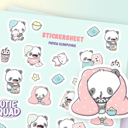 CutieSquad Stickervel - Panda Sleepover