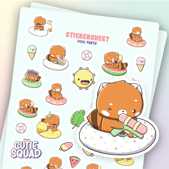 CutieSquad Stickervel -  Pool Party