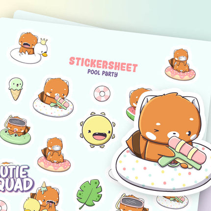 CutieSquad Stickervel -  Pool Party