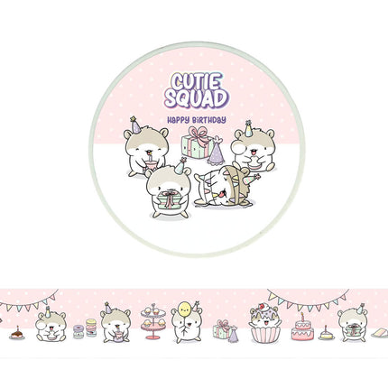 CutieSquad Washi tape - Happy Birthday Hamsters