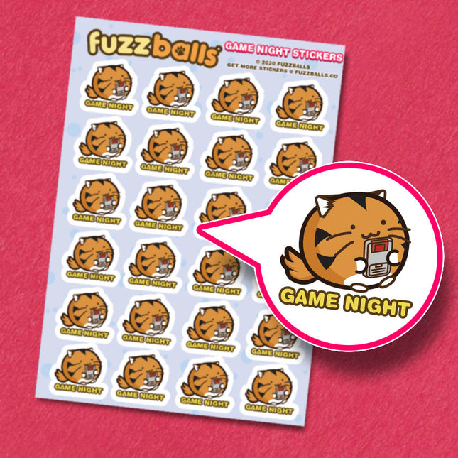 Fuzzballs Fuzzballs stickervel - Game night