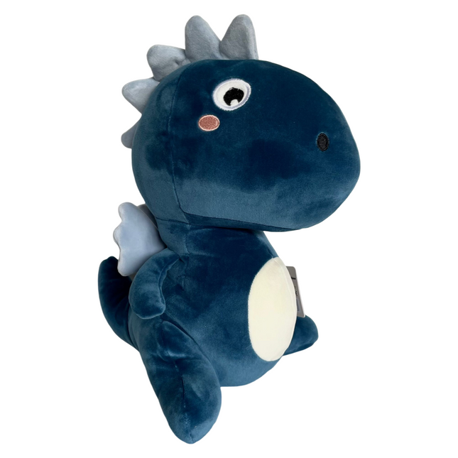 Kenji Draak dino knuffel - 35 cm - blauw