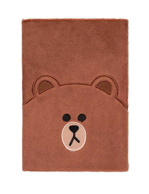 LINE FRIENDS Line Friends A5 pluche notebook - Brown