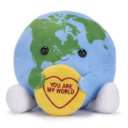 Love Hearts Aarde knuffel - You are my world - 18 cm