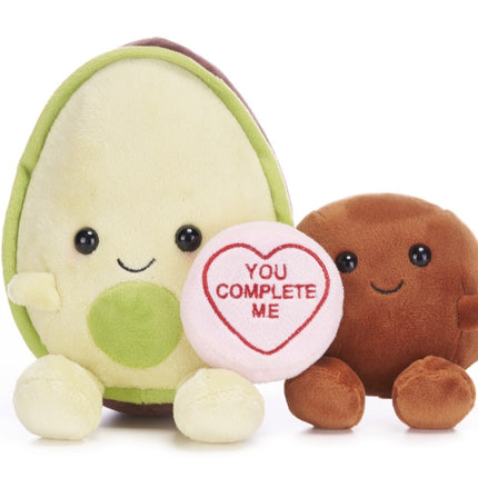 Love Hearts Avocado en pit knuffel - You complete me