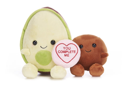 Love Hearts Avocado en pit knuffel - You complete me