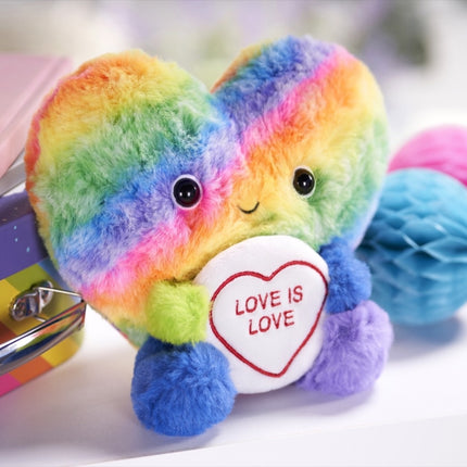 Love Hearts Regenboog knuffel - Love is love - 18 cm