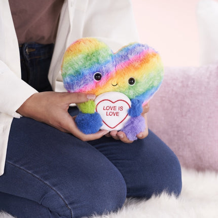 Love Hearts Regenboog knuffel - Love is love - 18 cm