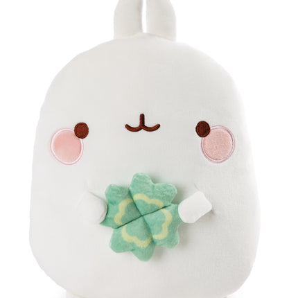 Molang Molang gevormd kussen met klaver - 30 x 23 cm