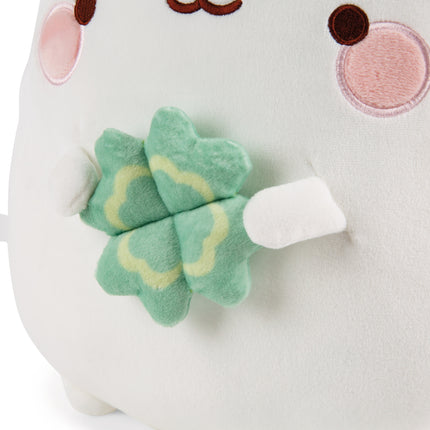 Molang Molang gevormd kussen met klaver - 30 x 23 cm