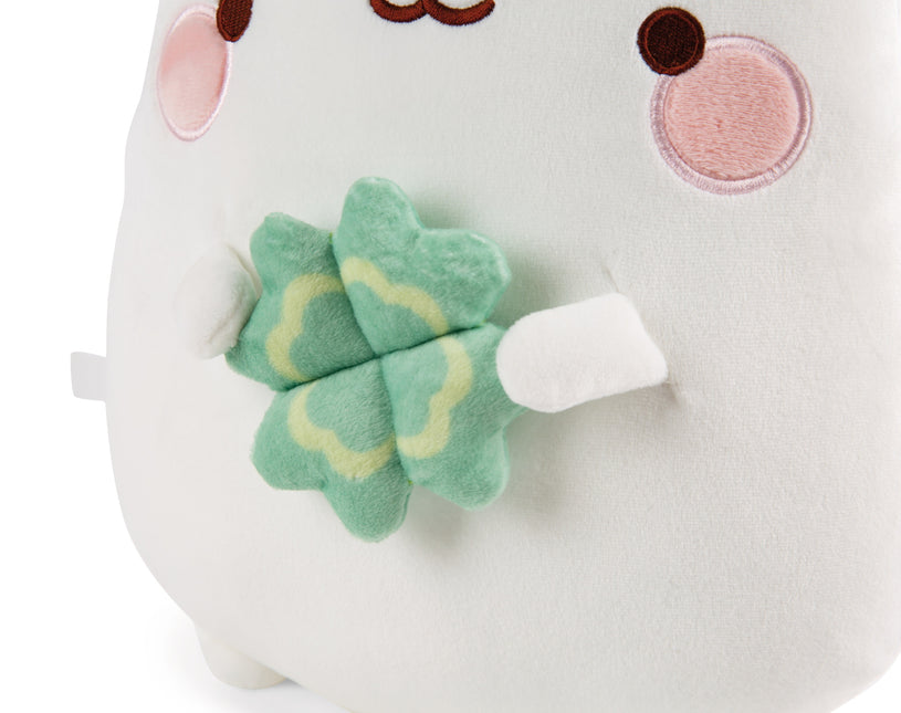 Molang Molang gevormd kussen met klaver - 30 x 23 cm