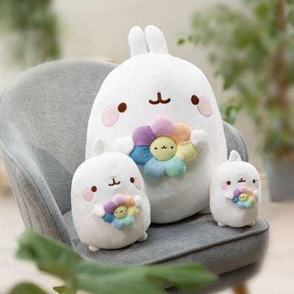 Molang Molang knuffel met bloem - 16 cm