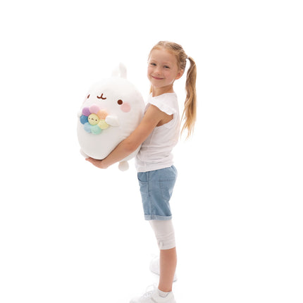 Molang Molang knuffel met bloem - 48 cm