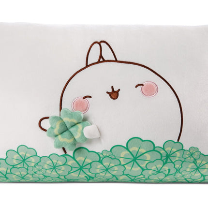 Molang Molang kussen met klaver - 43 x 25 cm