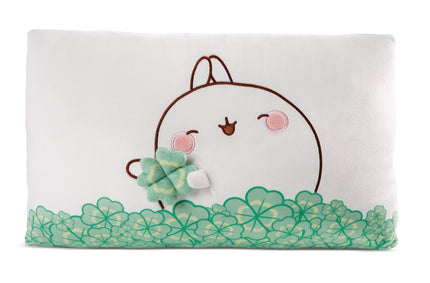 Molang Molang kussen met klaver - 43 x 25 cm