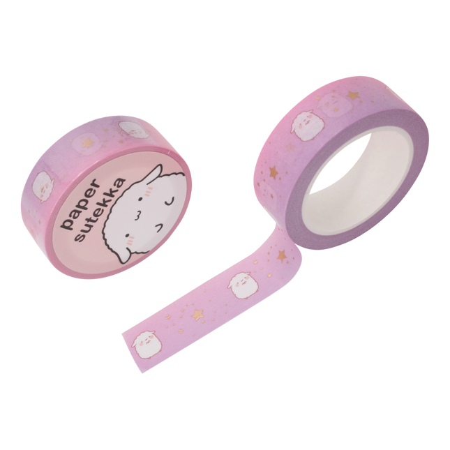 Paper Sutekka Washi Tape - Mika Dreamy Stars - Rose Gold Foil