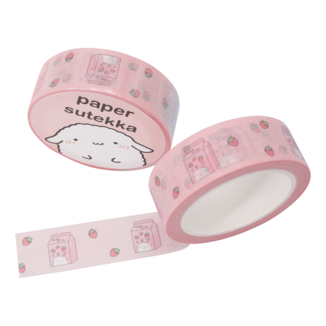 Paper Sutekka Washi Tape - Mika Strawberry Milk