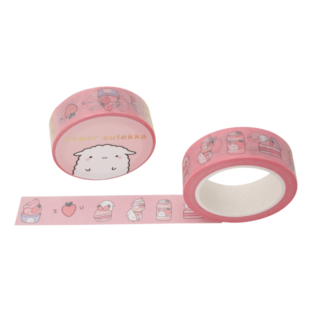 Paper Sutekka Washi Tape - Mochi Strawberry Desserts