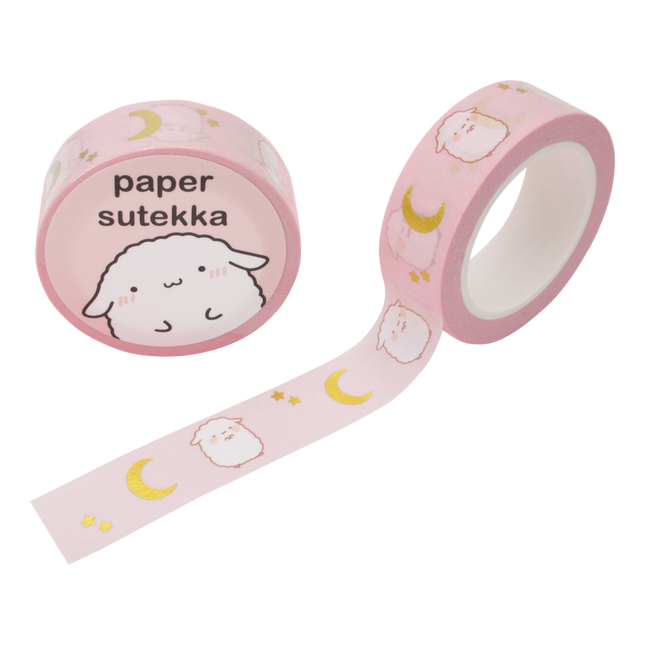 Paper Sutekka Washi Tape - Pink Moon - Gold Foil