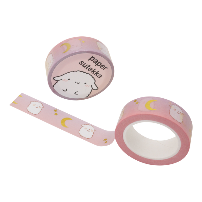 Paper Sutekka Washi Tape - Pink Moon  Ombre - Gold Foil