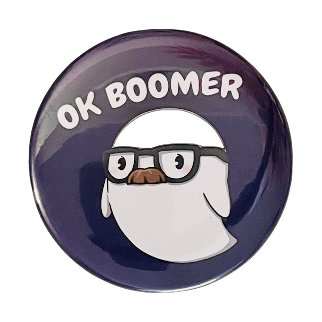 Yuki the Ghost Button - OK Boo-mer